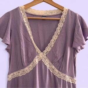 Old Navy Purple Lace Trim Midi Dress